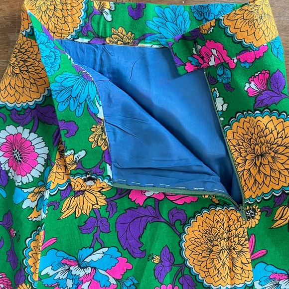 Vintage Maxi Skirt 60s 70s Floral Hippie Mod Festival Skirt Long Flower Cotton - Picture 8 of 8